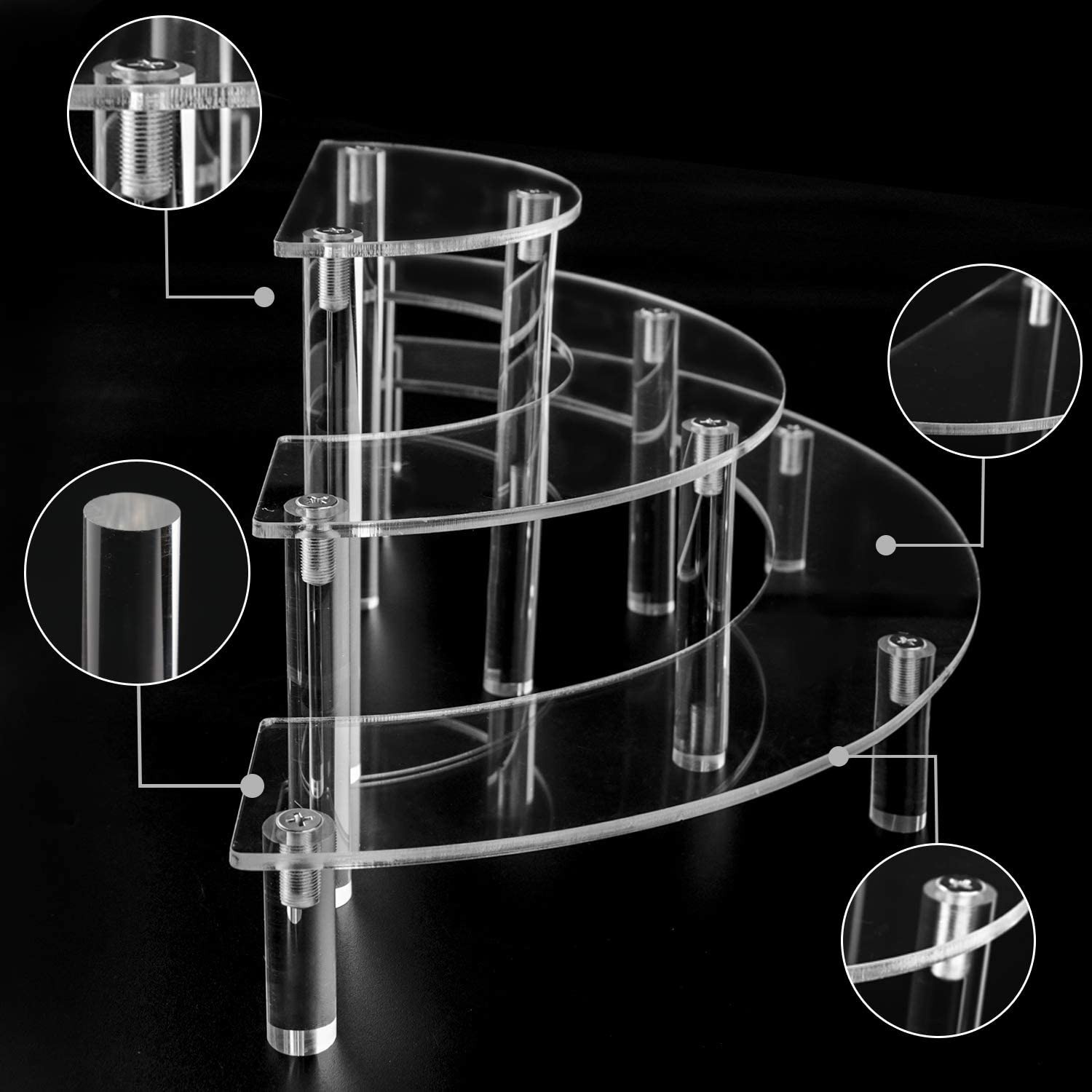 3-Tier Acrylic Round Cupcake D - Pop Display Shelf recension och pris